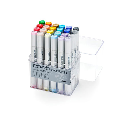Copic Sketch Marker Set 24 Colors Vibrant Alcohol-Based Art Markers