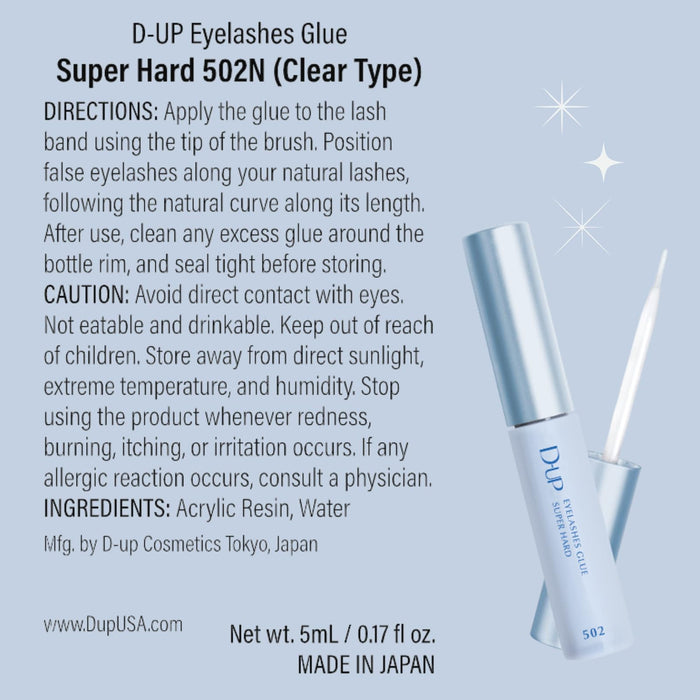 D-Up Beauty Super Hard 502N Transparent Eyelash Glue - False Eyelash Adhesive