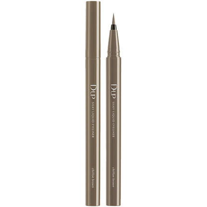 D-Up Silky Liquid Eyeliner Chiffon Brown Waterproof Long-Lasting (1 Piece)