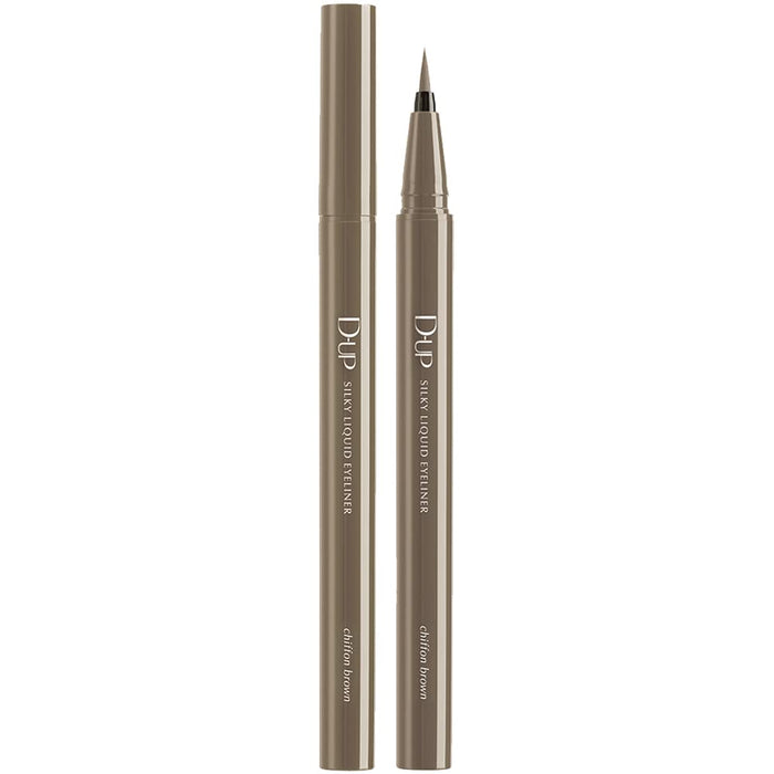 D-Up Silky Liquid Eyeliner Chiffon Brown Waterproof Long-Lasting (1 Piece)