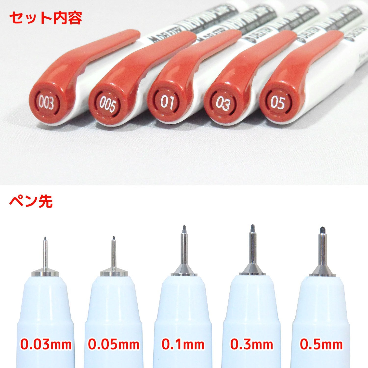 Deleter Neo Pico Line-3 Sepia 5-Piece Set for Precision Inking