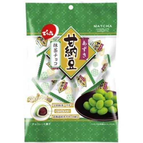 Denroku Matcha Chocolate Azuki Beans 80G Pack of 6 - Premium Snack Treat