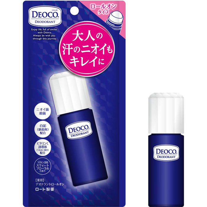 Deoco Medicated Deodorant Roll-On 30Ml Sweet Floral Scent Quasi-Drug