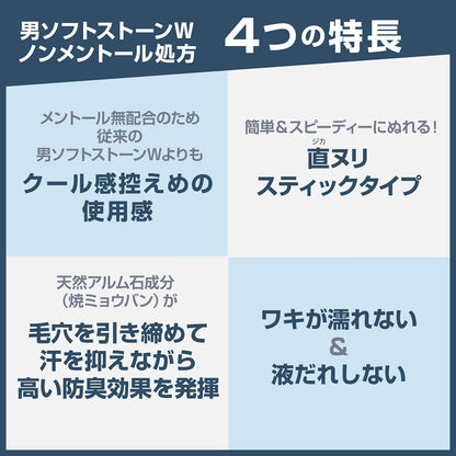 Deonatulle Men’s Soft Stone W Non-Menthol Antiperspirant Stick 20G