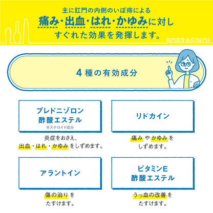 Boraginol A Suppositories 30 Pieces - Effective Relief | [Class 2 OTC Drug]