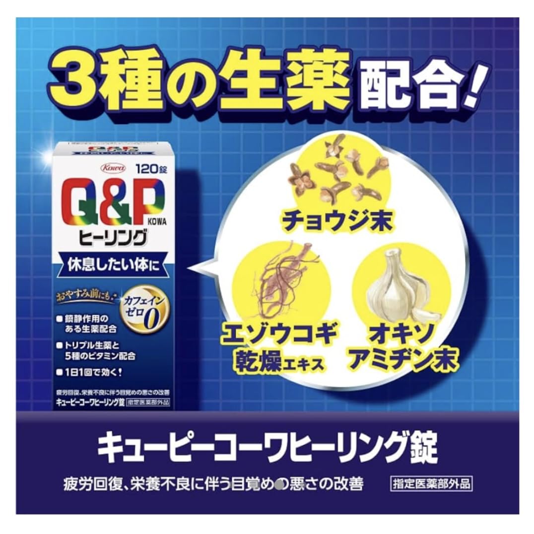 Kewpie Kowa Healing Tablets 120ct - Effective Relief for Various Symptoms