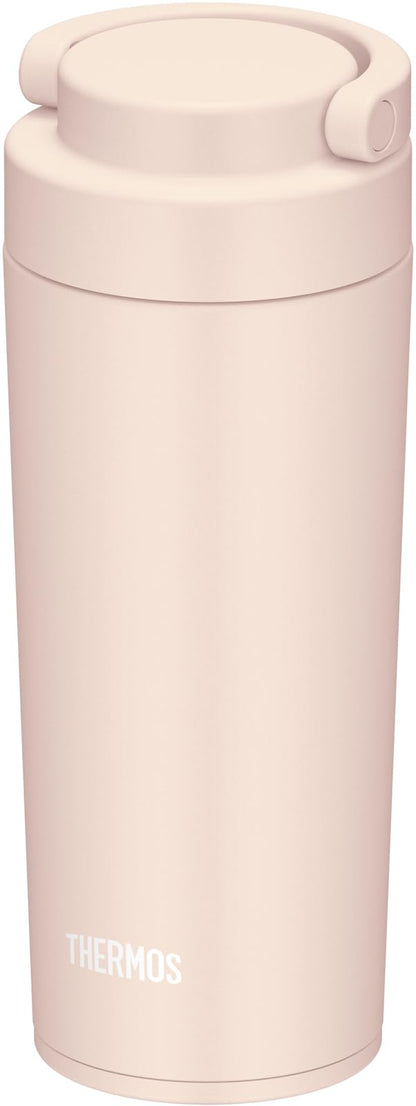Thermos Jov-420 Bep 420ml Vacuum Insulated Water Bottle Beige Pink with Carry Handle Dishwasher Safe Model