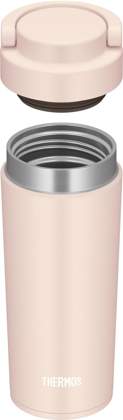 Thermos Jov-420 Bep 420ml Vacuum Insulated Water Bottle Beige Pink with Carry Handle Dishwasher Safe Model