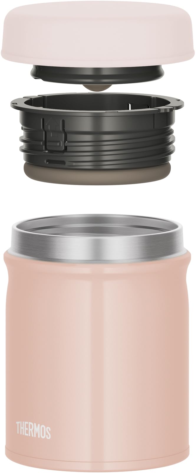 Thermos Beige Pink Vacuum Insulated Soup Jar 400ml Dishwasher-Safe Warm/Cold Jeb-400 Bep