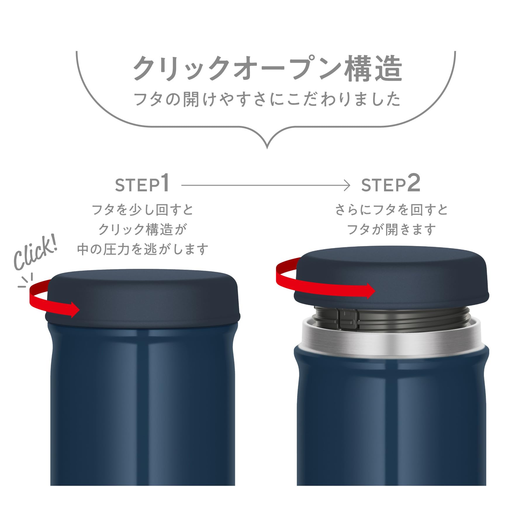 Thermos 500ml Vacuum Insulated Soup Jar Dishwasher Safe Navy Blue Jeb-500 Nb