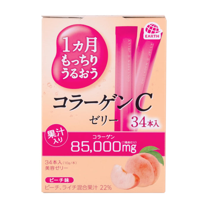 Earth Chemical 1-Month Moisturizing Collagen C Peach Jelly 10g x 34 Packs