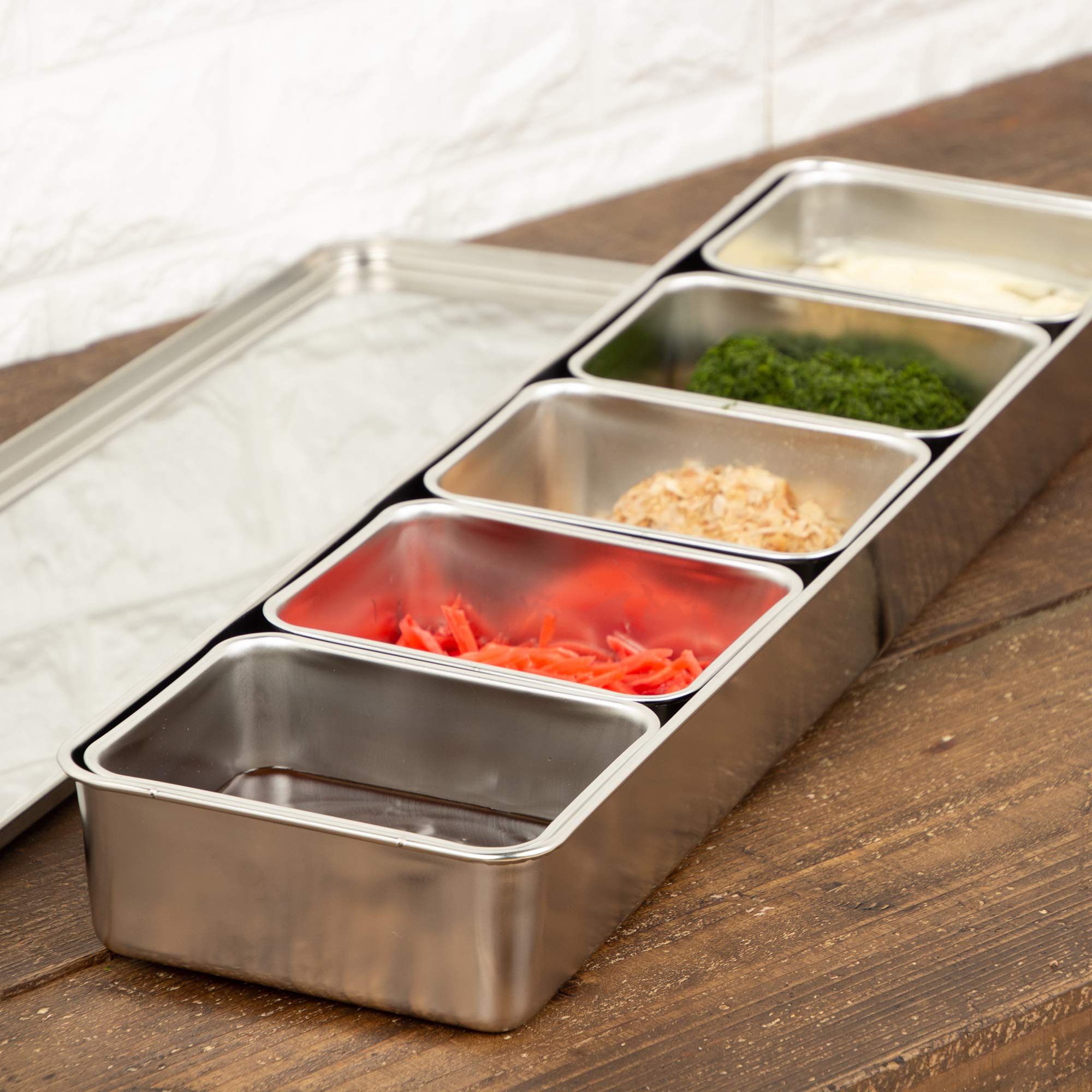 Endo Shoji Tkg 4-Piece Stainless Steel Condiment Container Set 435x145x60mm