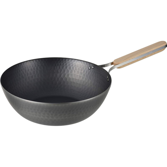 Enzo 28cm Flat-Bottom Iron Induction Wok 1.6mm Thick | Durable Cooking Pan