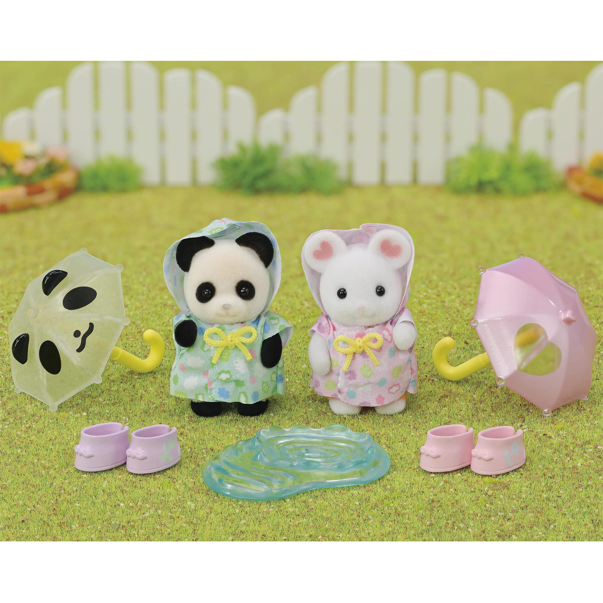 Epoch Sylvanian Families Dollhouse: Rain Play Nakayoshi Baby Set S-74 for 3 Years and Up