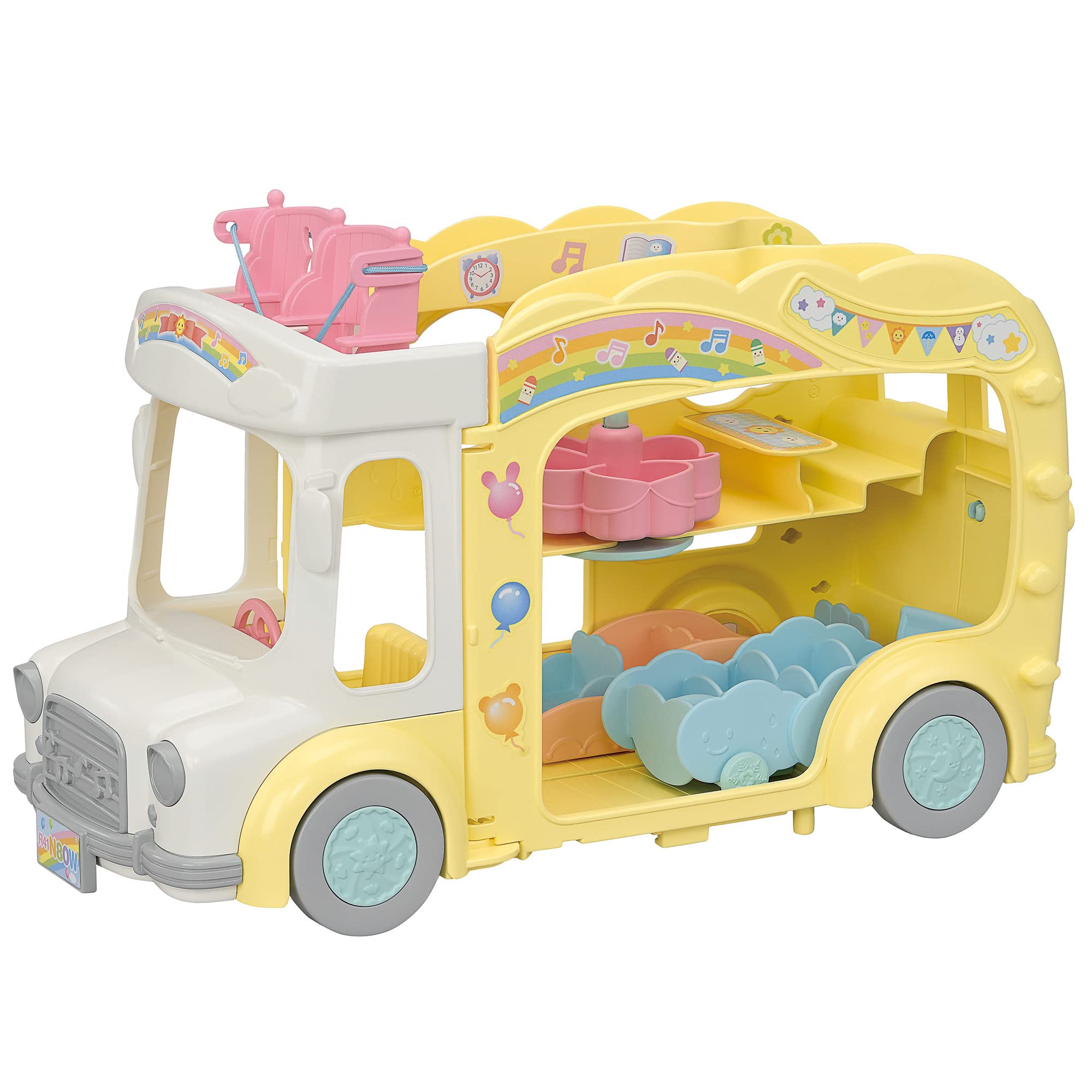 Epoch Sylvanian Families Nursery Bus S-70 Toy for Ages 3+ Certified