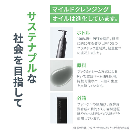 Fancl Mild Cleansing Oil Black Smooth Refill Additive-Free for Eyelash Extensions