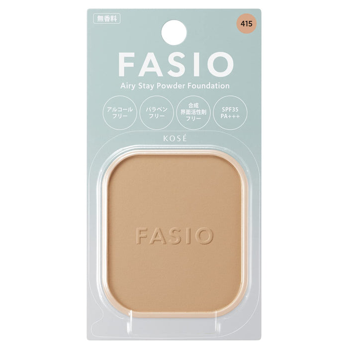 Fasio Airy Stay Powder Foundation 415 Healthy Ocher 10G Lightweight Coverage