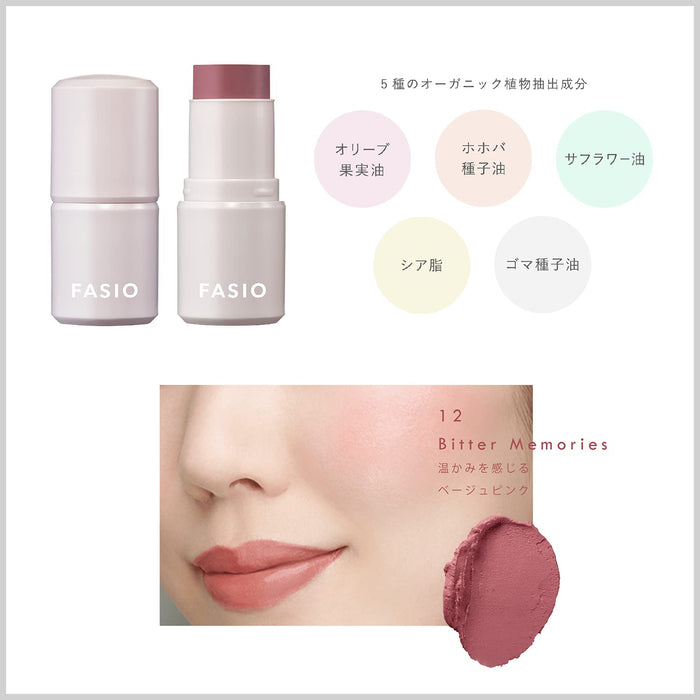 Fasio Multi-Face Stick Cheek Lipstick Eyeshadow 12 Bitter Memories 4G