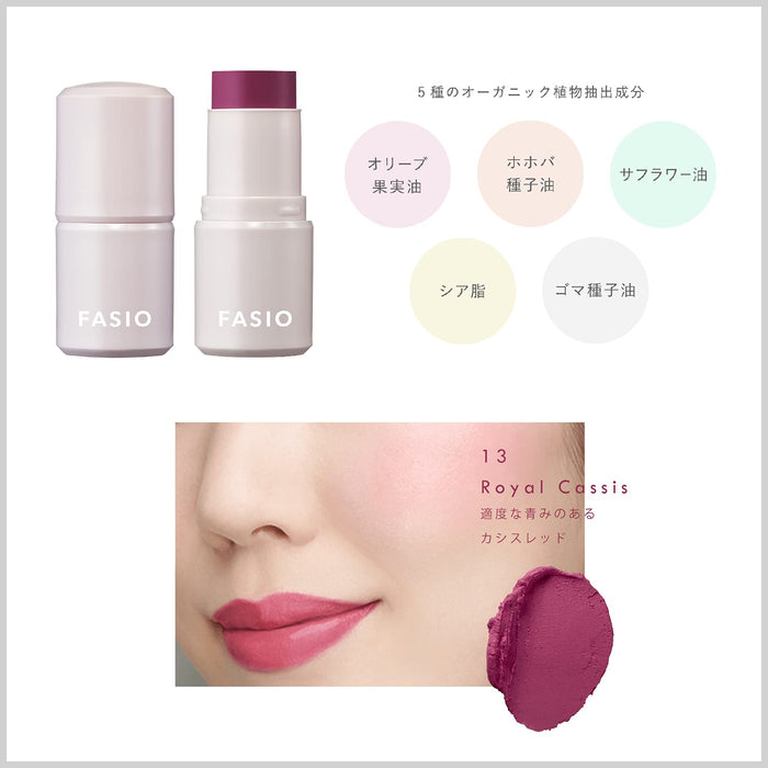 Fasio Multi-Face Stick 4G Cheek Lip Eyeshadow Fragrance-Free Royal Cassis