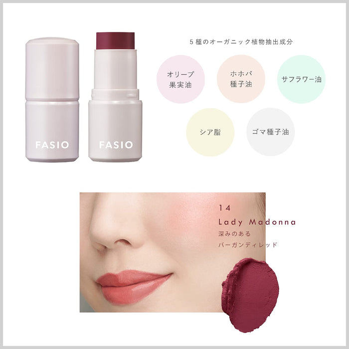 Fasio Multi-Face Stick Cheek Lipstick Eyeshadow 4G 14 Lady Madonna Fragrance-Free