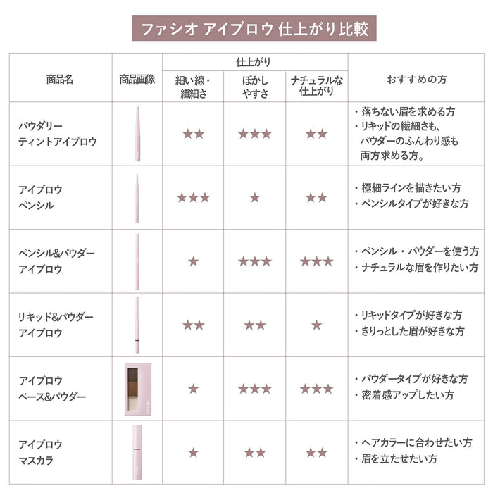 Fasio Powdery Tint 眉毛淺棕色 0.6 克 - 持久眉毛染色