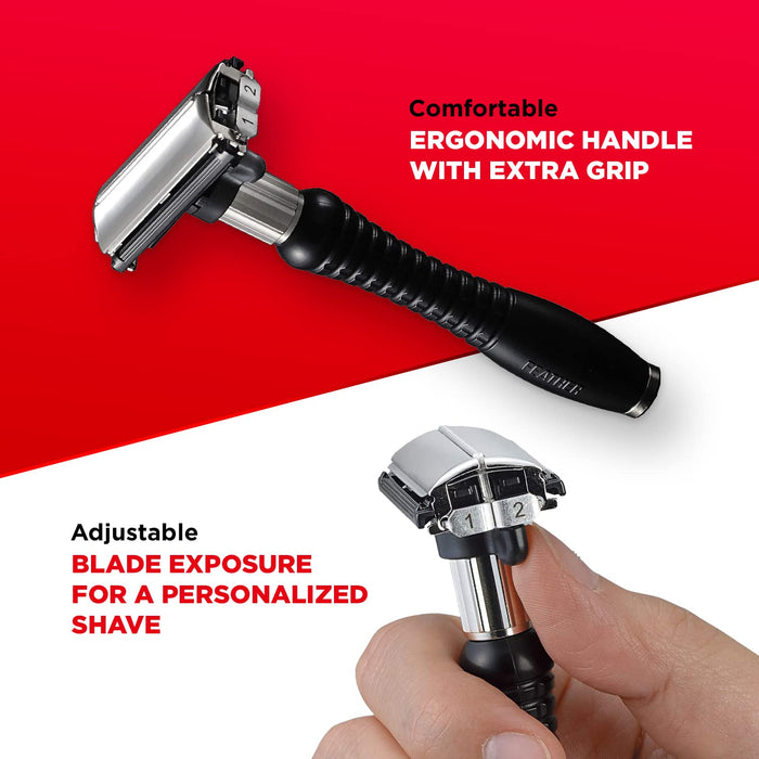 Feather Adjustable Double Edge Razor Der-A Smooth Shave Precision