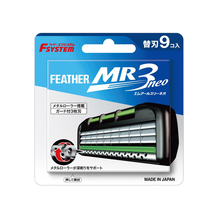 Feather F-System Mr3 Neo Spare Blade Refills Pack with 9 Cartridges