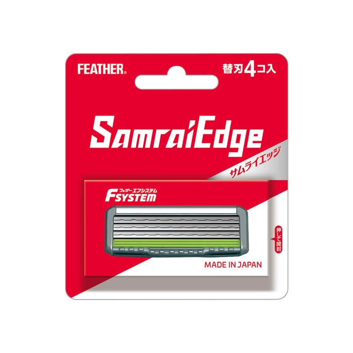 Feather F-System Samurai Edge Razor Blade Refills 4 Pack Cartridges