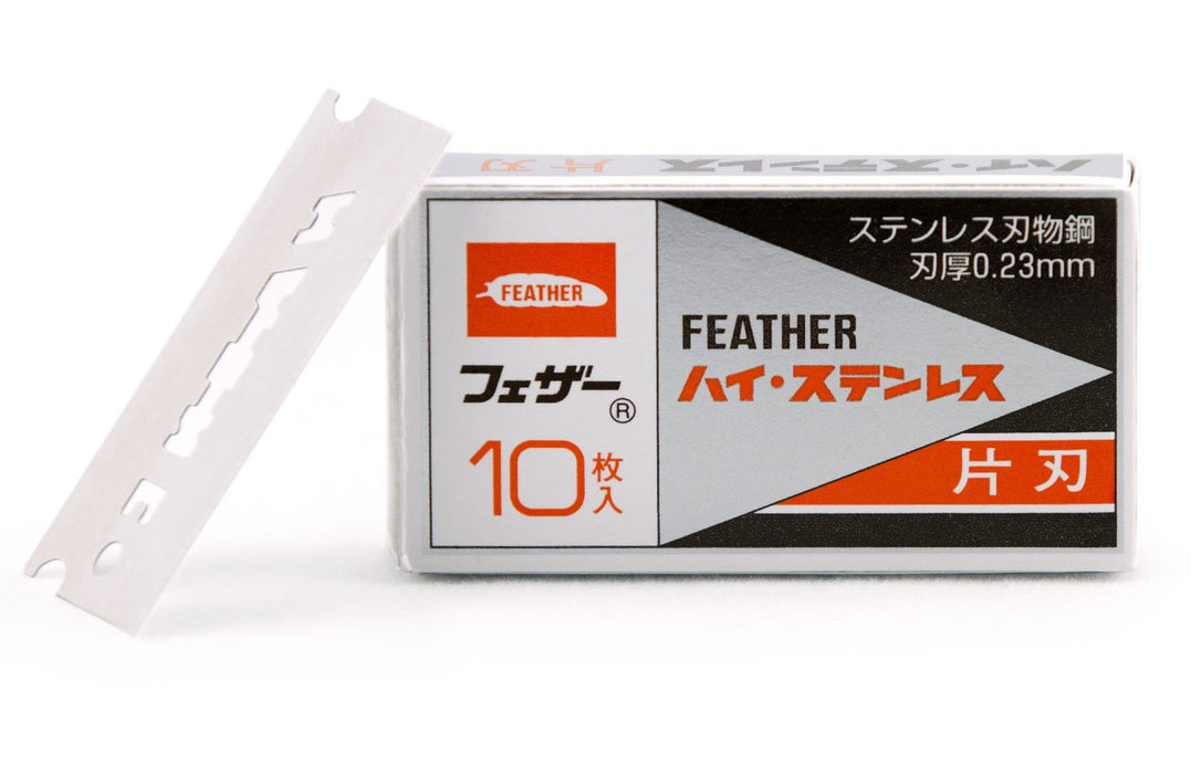 Feather 高品质不锈钢单刃剃须刀片补充装 10 片