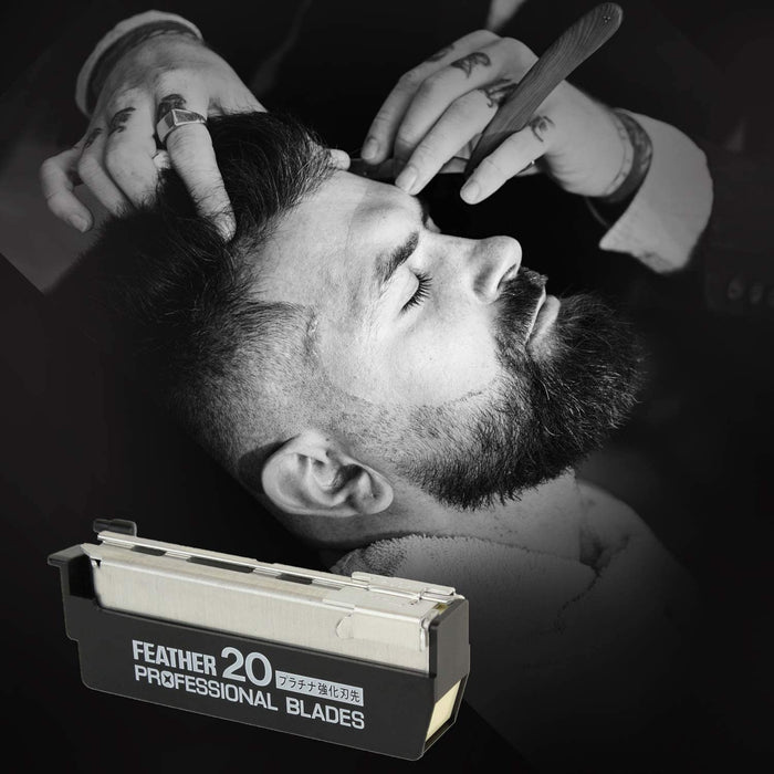 Feather Professional Razor Blades PB-20 20 Pack High-Quality Shaving Blades