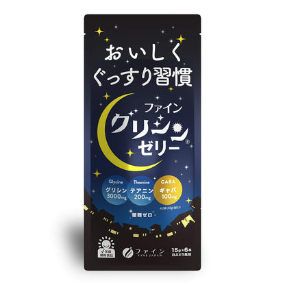 Fine Japan Glycine Jelly 90G - 6 Packets for Relaxation and Sleep Support