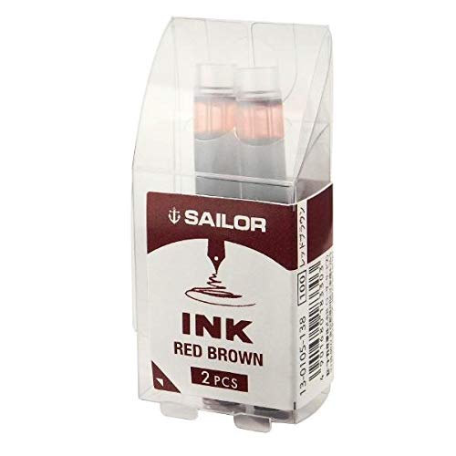 Sailor Fountain Pen with 2 Bottles of Red Brown Cartridge Ink 10 Pieces 13-0105-138