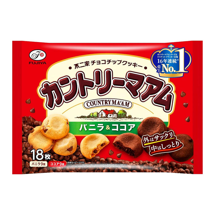 Fujiya Country MaAm Vanilla Cocoa Soft Chocolate Chip Cookies 18 Count