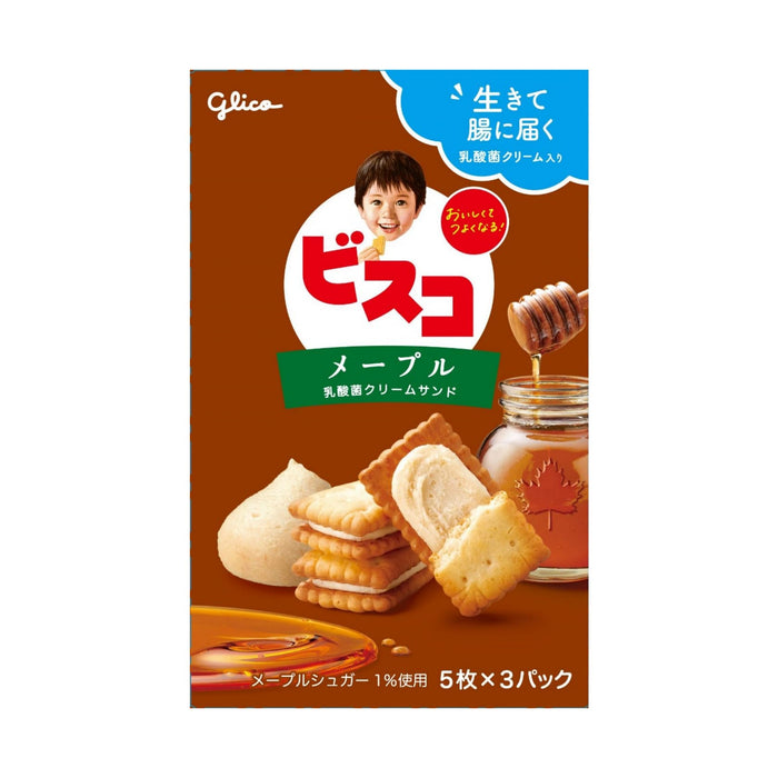 Glico Bisco Maple Syrup Cream Sandwich Biscuits Pack of 5