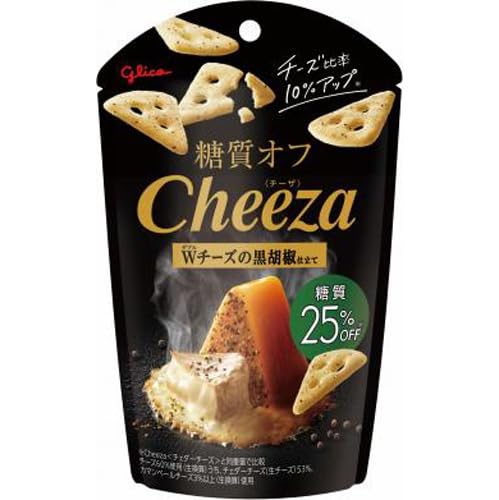 Glico Cheeza Low Carb Black Pepper Double Cheese Crackers 36g Snacks