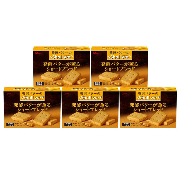 Glico Shall We Cultured Butter Macadamia Shortbread Cookies 11pc Pack of 5