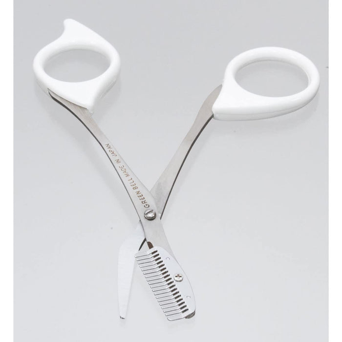 Green Bell Stainless Steel Eyebrow Scissors With Comb Mi-247 White