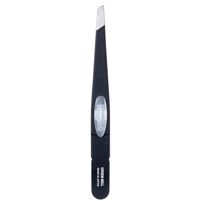 Green Bell Stainless Steel Slanted Tweezers for Precision Hair Removal