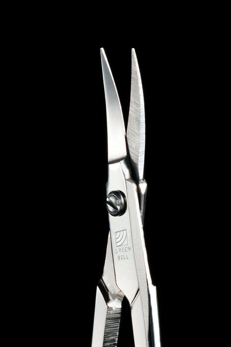Green Bell Masterful Skills Curved Stainless Steel Eyebrow Scissors G-2105