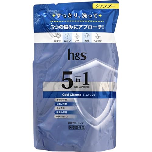 H&S 5 in 1 Hair Scalp Solution Shampoo 290G Refill Cool Cleanse