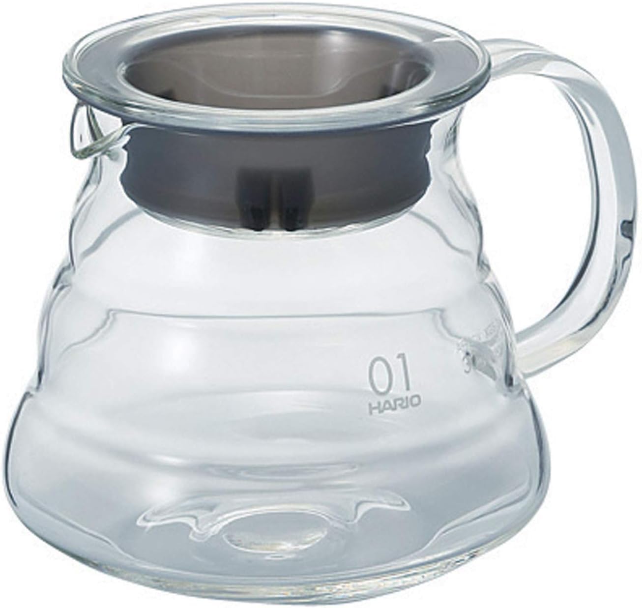 Hario V60 Clear Glass Server 360ml Capacity 1-3 Cups Microwave Safe