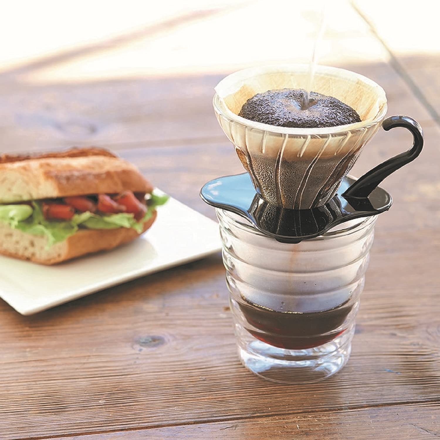 Harry V60 1-2 Cup Glass Dripper Japan Black Coffee Maker