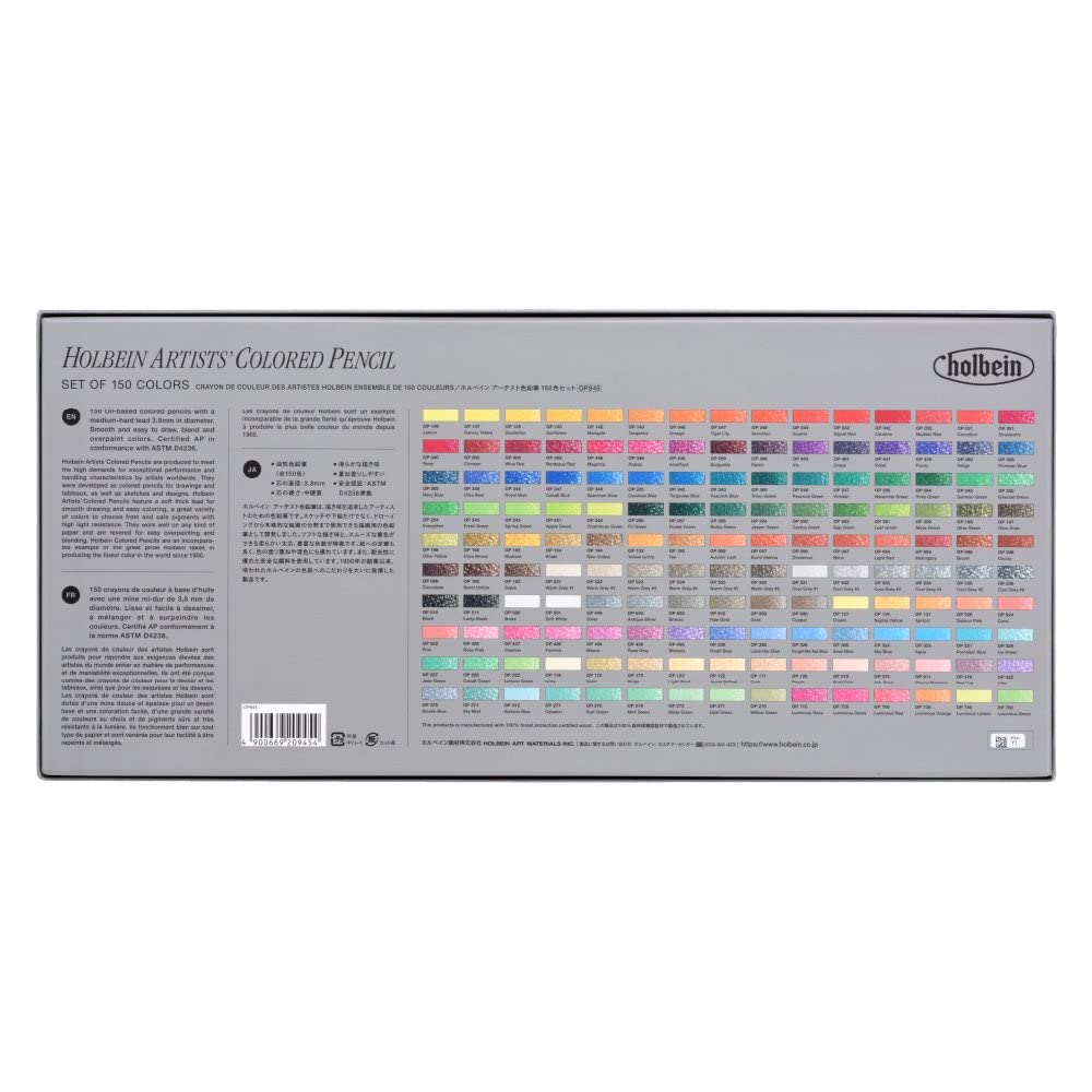 Holbein Artist Colored Pencils Set 150 Colors Paper Box Op945 20945