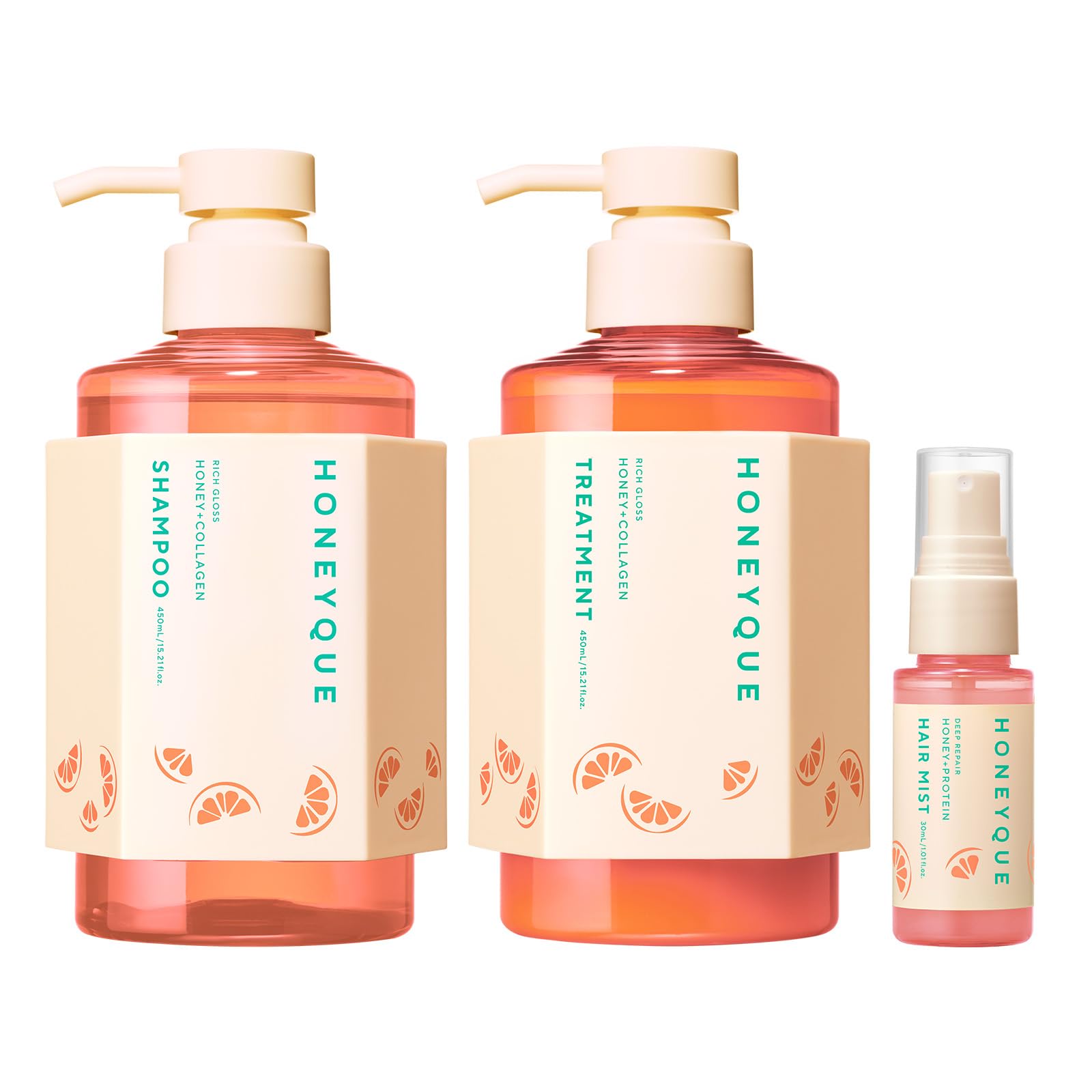 Hanique Honeyque Rich Gloss Kit with Grapefruit Scent Shampoo & Hair Treatment