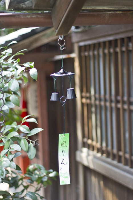 Ikenaga Iron Works Japanese Metal Wind Chime Furin for Serene Home Décor