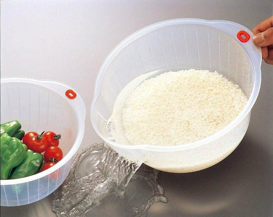 Inomata-K 22cm Japanese Rice Washing Bowl with Side Drainage Holes