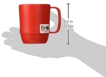 Japanbargain Red Microwavable Plastic Coffee Mug by Inomata - Durable Drinkware