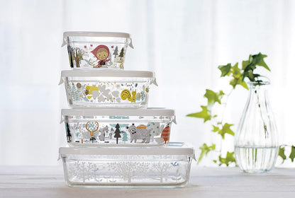 Iwaki 200ml Heat-Resistant Glass Airtight Container Square Mori No Nakade