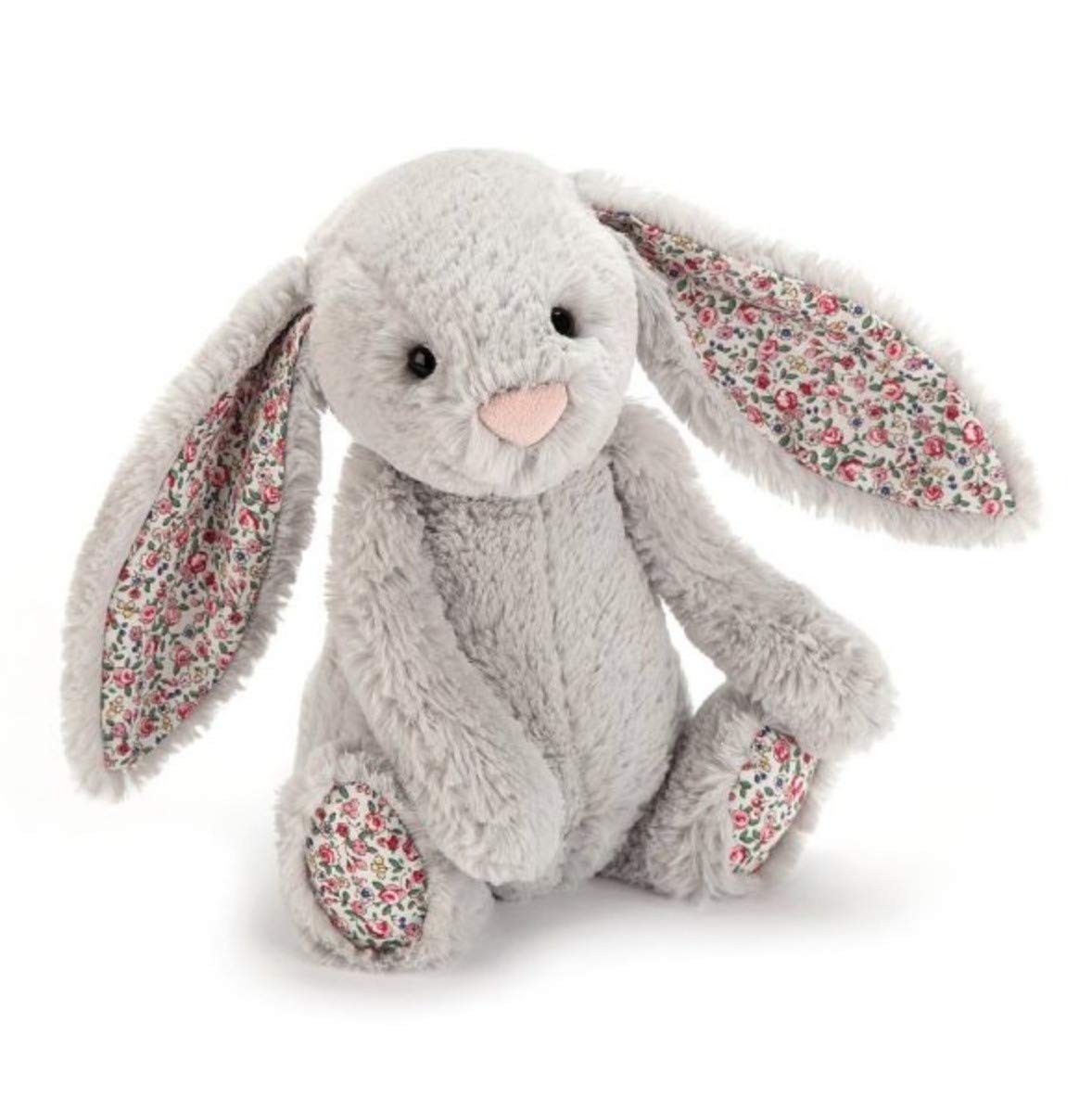 Jelly Cat Blossom Bunny Plush Toy Silver with Pink Flowers 18cm Import