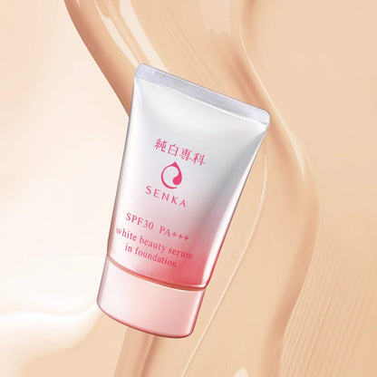 Pure White Specialty Junpaku Senka No-Makeup Serum Foundation Natural Beige SPF30 30g